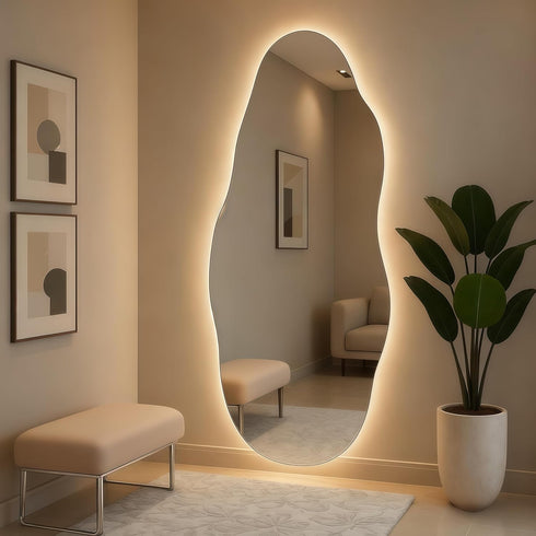 MEWOR 16.4ft, 3000K Dimmable, COB LED Strip Light with Remote, Warm White LED Lights for Mirror, Under Bed, Stair