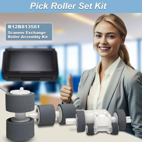 YJMKOI B12B813561 DS-510 DS-520 DS-560 Upgraded Scanner Exchange Roller Kit, Feed Roller Kit Compatible with Epson