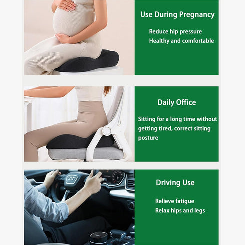 Aeveot Memory Foam Seat Cushion Coccyx Cushion Ergonomic Chair Cushions for Car Seat Wheelchair, Sciatica Cushion Can