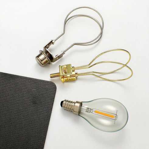 Bulb 2 Pack Lamp Shade Light Clip Adapter, Lampshade Holder Include Finial and Leveller to Securely Fit Lamp Shades