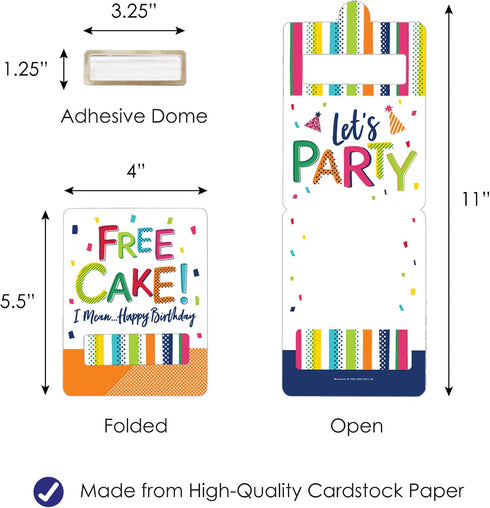 Set 6 Big Dot of Happiness Cheerful Happy Birthday - DIY Assorted Colorful Birthday Party Cash Holder Gift - Funny