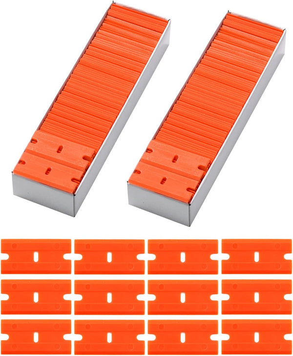 FOSHIO Plastic Razor Blades 200PCS Double Edged 1.5 Inch Suit for Razor