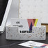PARTSPOWER Cement Business Card Holder for Desktop, Horizontal Name Card Display Organizer, Business Gift Accessory