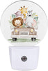 Safari Animals Night Light,Cute Lion Elephant and Giraffe Night Lights Plug into