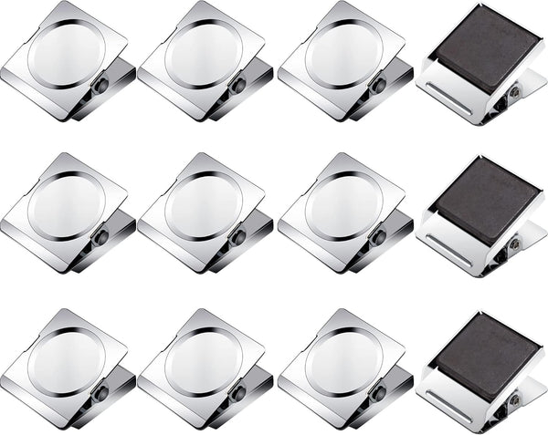 Heavy Duty Magnetic Clips, 1.77 Inch, 12 Pack, Large Metal Clips for Whiteboard, Refrigerator, Classroom