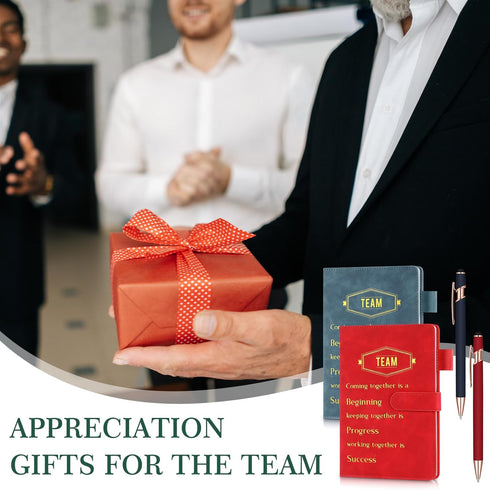 Glenmal 12 Sets Team Appreciation Gifts, A5 Leather Journals with Pen, Inspirational Gift for Teacher, Employee,