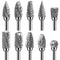 Tungsten Carbide Burr Set, Carving Bits with 1/8 inch Shank, Double Cut Engraving Bits, Rotary Tool Accessories for