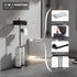 7 VOLDRA Toilet Paper Holder Stand with Shelf, Free Standing Black Toilet Paper Roll Holder with Wipes Storage Drawer