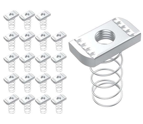 20 Pcs 3/8"-16 Strut Channel Nuts, Spring Strut Channel Cone Nuts for Easy Mounts Solar Panel