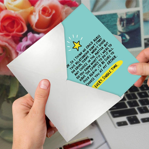 NobleWorks Funny Father's Day Card for Dad, Pa, Pop, Stepfather with Envelope - Humor Greeting Card