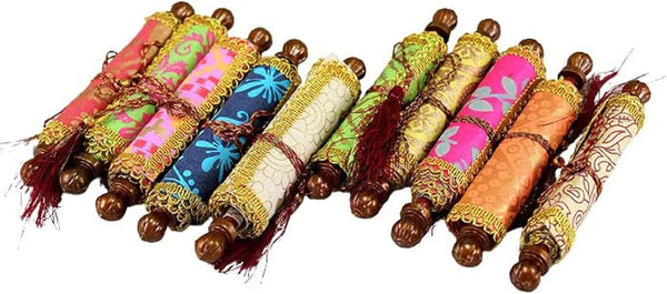 eSplanade Money Gift Lifafa Envelopes, Rolling Scroll Type, Multi-color Handmade Paper - Pack of 10
