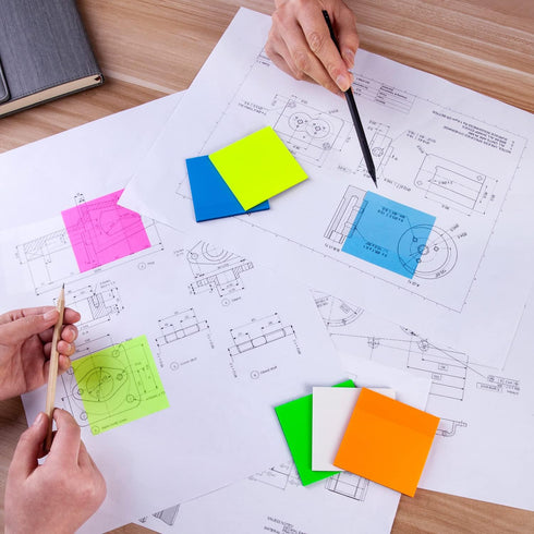 Transparent Sticky Note Pads, 500 Pcs Waterproof Self-Adhesive, 3x3in Colorful, Suitable for Home, Office, School