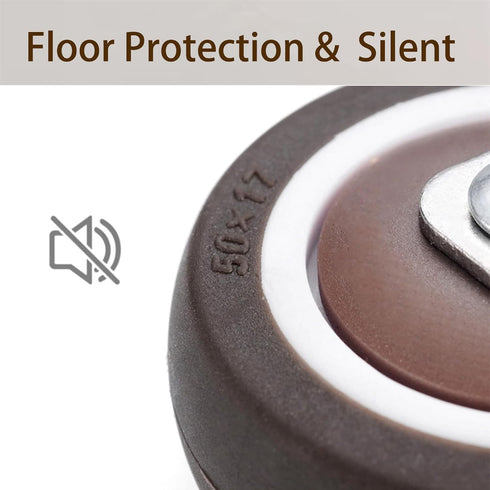 AONMTOAN 1.25 Inches 120 Lbs Bookshelf,Set 4 L-Shaped Plate Swivel Caster, with Brake Rubber Caster, Side Mount casters