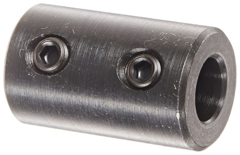 RC-031 Black Oxide Plated Mild Steel Rigid Coupling, 5/16" Bore, 1" Length, 5/8" Outside Diameter, Set Screw