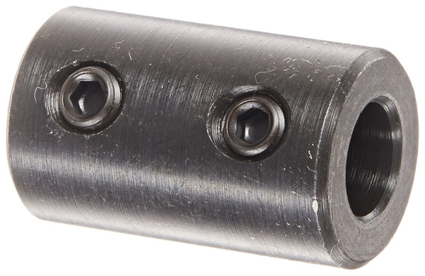RC-031 Black Oxide Plated Mild Steel Rigid Coupling, 5/16" Bore, 1" Length, 5/8" Outside Diameter, Set Screw