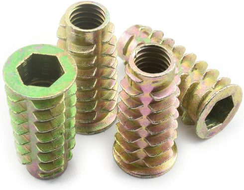 LQ Industrial 25pcs 5/16-18x1-1/5 Inch Furniture Screw-in Nut, Zinc Alloy Bolt Fastener Connector for Wood Furniture