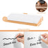 Yeoux Glass Desktop Whiteboard with Wood Organizer for Small Office Accessories, Aesthetic Dry Erase Board with Drawer