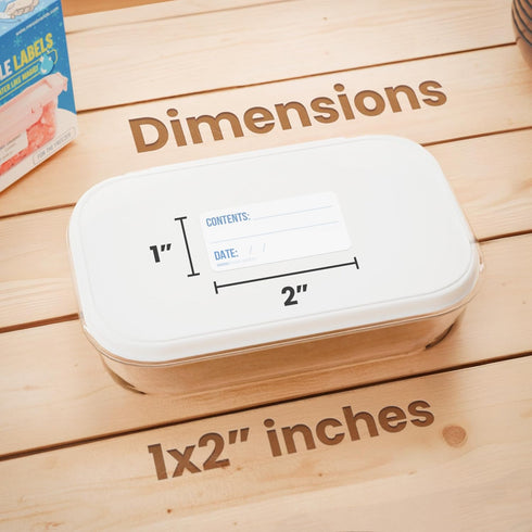 MESS Dissolvable Freezer Labels - 500-Pack Removable Stickers for Containers, Blank Food Storage, 1x2 in
