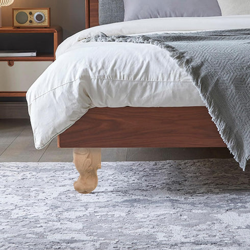 4pcs 10x5.5cm SHERCHPRY Solid Wood Furniture Legs Couch Feet Replacement Dresser Legs with Carved Design for Sofa