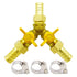 Brass 3 Way Shut-Off Valve - 5/16" Hose Barb Y Shaped Ball Valve for Water/Fuel/Air