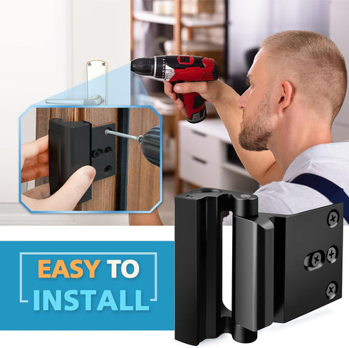 800 lbs Home Security Door Reinforcement Lock - Child Proof Locks for Front Door Safety, Withstand Top Flip Latch