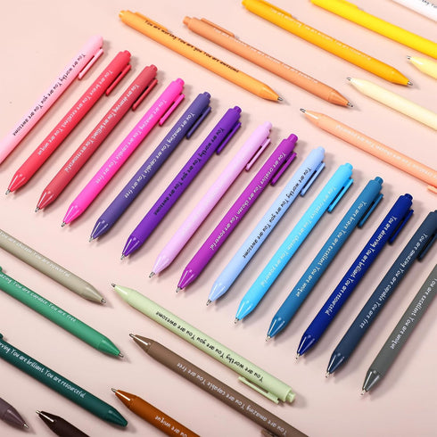 Janlaugh 30 Pcs Inspirational Pens Bulk, Motivational Ballpoint Pens with Stylus Tip, Funny Positive Gifts for Office,