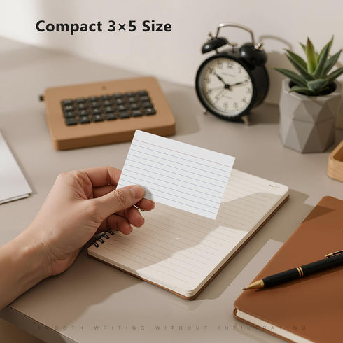 Gehanfai 250 Count 3 5 Inch, Index Cards x Thick White Lined Note Cards Portable Ruled Flash Cards Perfect for Studying
