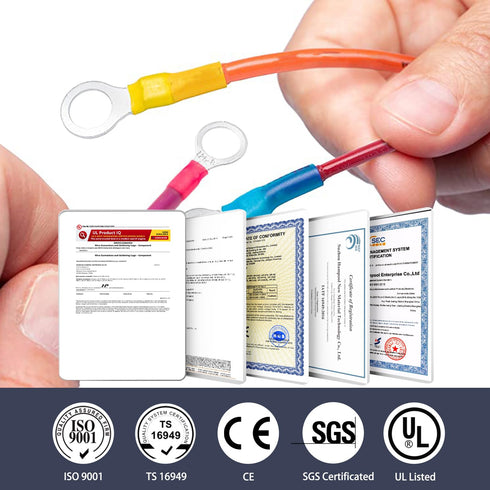 Chanzon 80pcs M8 Heat Shrink Ring Terminal 5/16" inch UL Listed 16-14AWG Gauge Waterproof Marine Grade Electrical Crimp