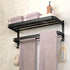 DDS-DUDES 15 Inch Black Towel Racks for Bathroom Towel Shelf with Double