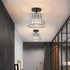 Decoluminner Crystal Ceiling Light Semi Flush Mount Ceiling Light Crystal Chandelier Hallway Light fixtures Black Close