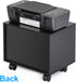 FITUEYES Mobile Printer Stand with Storage, Small Rolling Work Cart with Wheels, Black Wood, 15.7 x 11.8 x 13.8 for