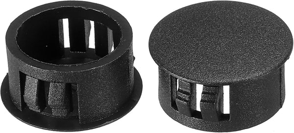 PATIKIL 18mm Plastic Hole Plugs, 30Pcs Round Hole Plugs Cover for Table Kitchen Cabinet Furniture, Black