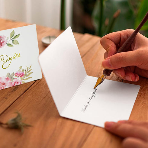 90 Pack, 4x6 VANRA Floral Thank You Cards with Envelopes and Stickers Bulk Pink Thank You Note Cards with Envelopes