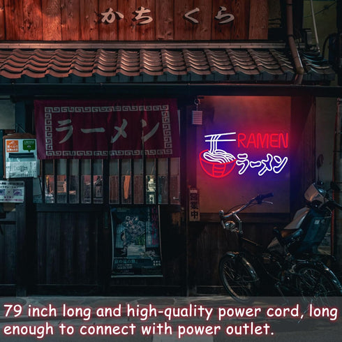 Dimmable Ramen Neon Sign Japanese Noodles Neon Light for Wall Decor LED Ramen Light Up Signs USB Powered Food Shop Neon