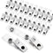 Easytle 30 Pcs Metal Badge Clips with Clear PVC Straps, ID Clip for Badges and Work Badges