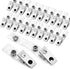 Easytle 30 Pcs Metal Badge Clips with Clear PVC Straps, ID Clip for Badges and Work Badges