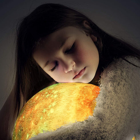 16 3D (9.6 inch) Moon Lamp, Galaxy Night Light, Colors Large galaxy light printing Moon Night Light with Stand/Remote