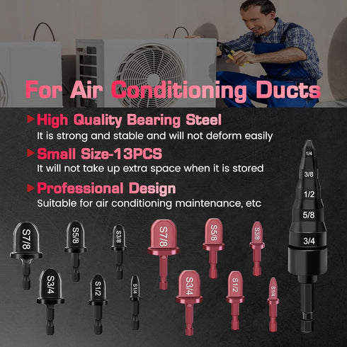 13PCS Copper Flaring Tool Pipe Expander with 5 in 1 Swaging Tool, HVAC Repairing Kit Hakkin