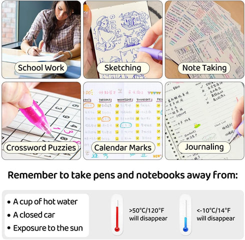 WUXIPREP 0.7mm (36 Retractable Erasable Gel Pens Clicker,Fine Point Smooth Writing Pens,Cute Pens For Writing