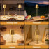 2 Pack 5000mAh Dimming, Gold Cordless Rechargeable Table Lamp, Portable Desk Lamp with Battery, Touch Control Stepless