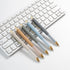 Linbsunne 12 pcs Black Medium Point 1mm Ballpoint Pens - Retractable Work Pen with Super Soft Grip for Men Women (Gold)