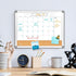 Upgraded Monthly Calendar Dry Erase White Board & Cork Bulletin Board, 13" x 17" Aluminum Frame, Organizing Space