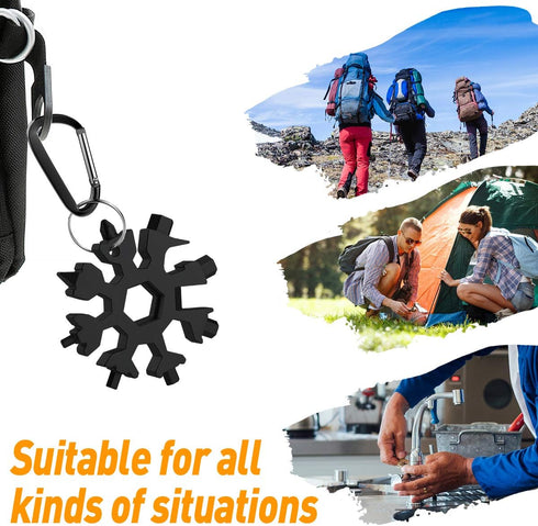 18-in-1 Gifts for Men, Snowflake Multitool, Anniversary Birthday Gifts for Men Husband Him, Father Day Gift for Camping
