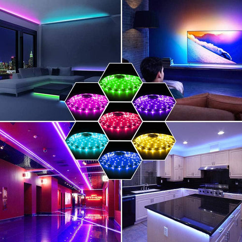 13.2ft, 24-Keys USB LED Strip Lights USB Powered LED Light with Remote Controller Waterproof RGB Flexible Color
