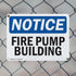 (2 Pack) Fire Pump Building OSHA Notice Sign, 14 Inch X 10 Inch Plastic, Weather Resistant for Workplace