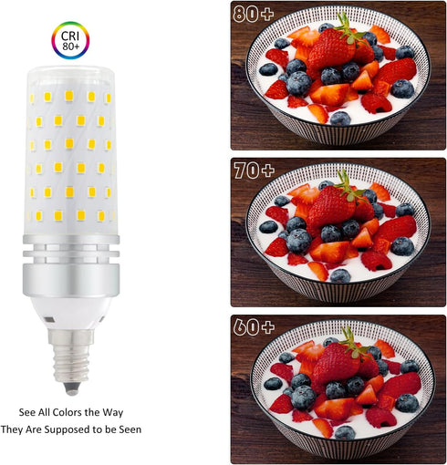 4 Pack E12 Bulbs, 16W Bulbs 100 3000K, 1500lm, Non-Dimmable, Bulbs LED Candelabra LED Light Watt Equivalent, Warm White