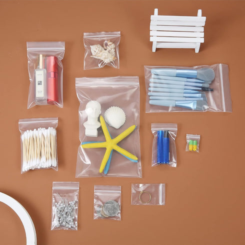 200 Pcs 1.5" x 1.5" Heavy Duty Clear Reclosable Zip Poly Lock Bags, Durable Seal Resealable Zipper Bags