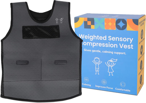Kdarro Weighted Compression Vest for Kids Adjustable Sensory Vest with Removable Weights Breathable