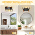 Ablwigh 2-Light Farmhouse Bathroom Light Fixtures Over Mirror, Rustic Wood Vanity Lights for Bathroom, Vintage Black