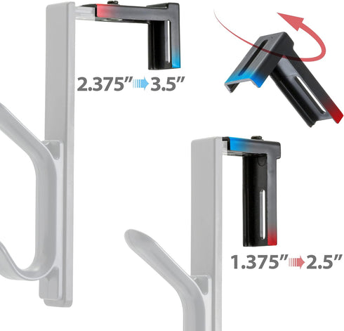 Officemate Double Coat Hooks for Cubicle Panels, Adjustable, 2 Pack (22009), Black